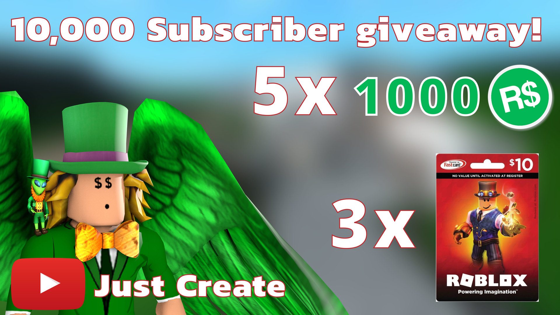 10 000 Subscribers Giveaway Yt Just Create Givelab